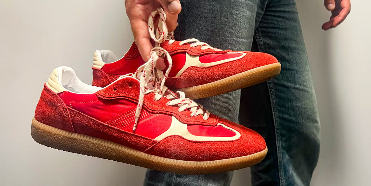 ALOHAS | RIFE SHEEN RED LEATHER SNEAKERS