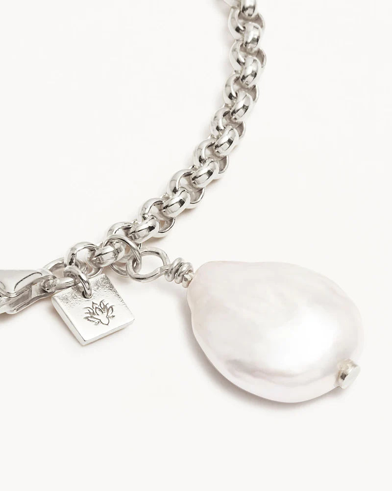 BY CHARLOTTE | EMBRACE STILLNESS PEARL BRACELET - SILVER