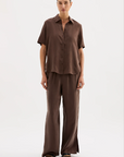 NUDE LUCY | DARA CUPRO PANT - CHOCOLATE