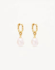 BY CHARLOTTE | EMBRACE STILLNESS PEARL HOOPS - GOLD