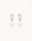 BY CHARLOTTE | EMBRACE STILLNESS PEARL HOOPS - SILVER