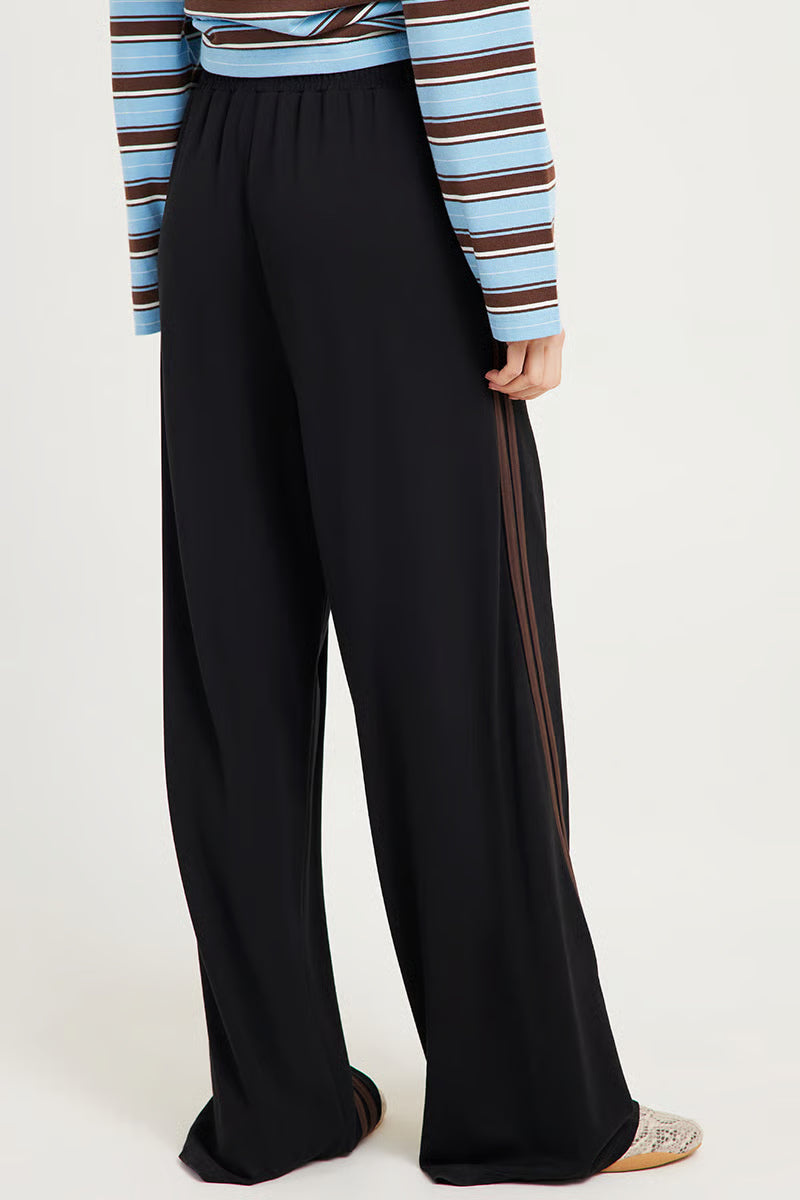 ENA PELLY | VALENTINA STRIPE PANT - BLACK / BROWN