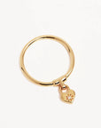 BY CHARLOTTE | GOLD CRYSTAL LOTUS HEART PADLOCK RING
