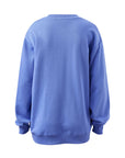 CERES LIFE | ISLA OVERSIZED SLOUCY CREW - VINTAGE BLUE / PINK CLAY