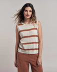 LITTLE LIES | IVY KNIT TANK - RUST / NATURAL STRIPE