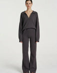 SUMMI SUMMI | L/S COLLARED KNIT - SHADOW