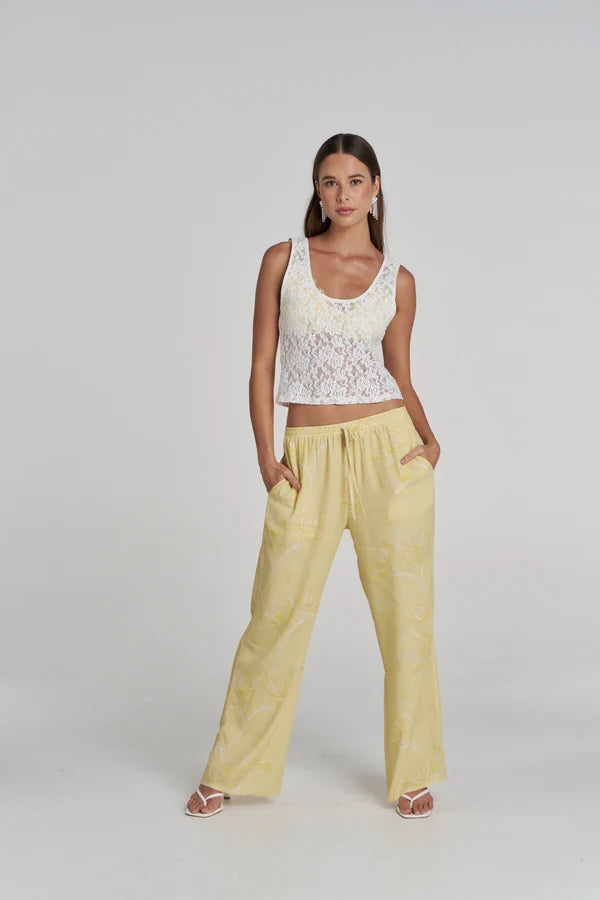 SUMMI SUMM | ELASTIC WAIST PANT - MAGNOLIA