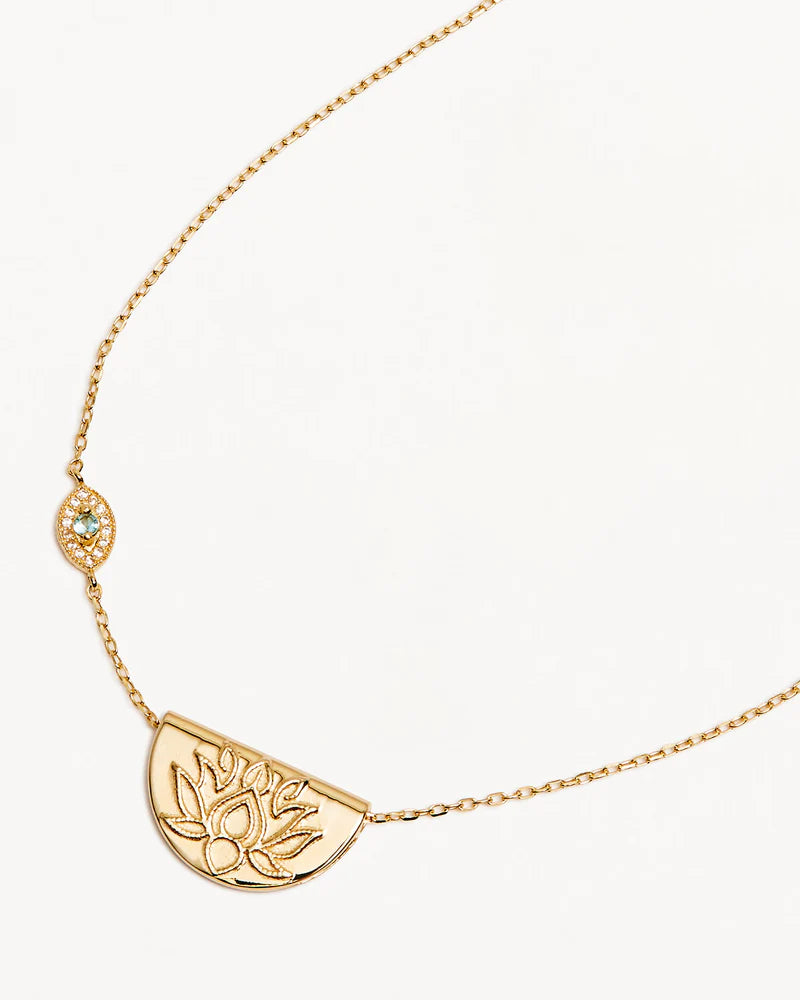 BY CHARLOTTE | EYE OF PEACE LOTUS NECKLACE - GOLD