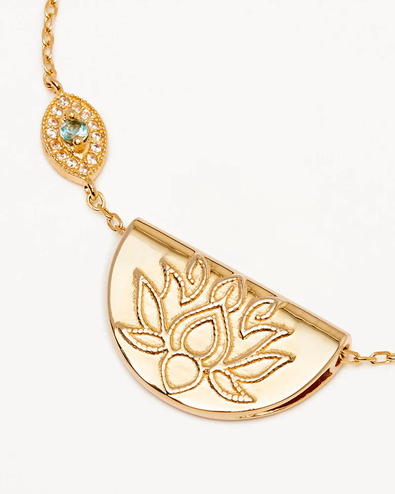 BY CHARLOTTE | EYE OF PEACE LOTUS NECKLACE - GOLD