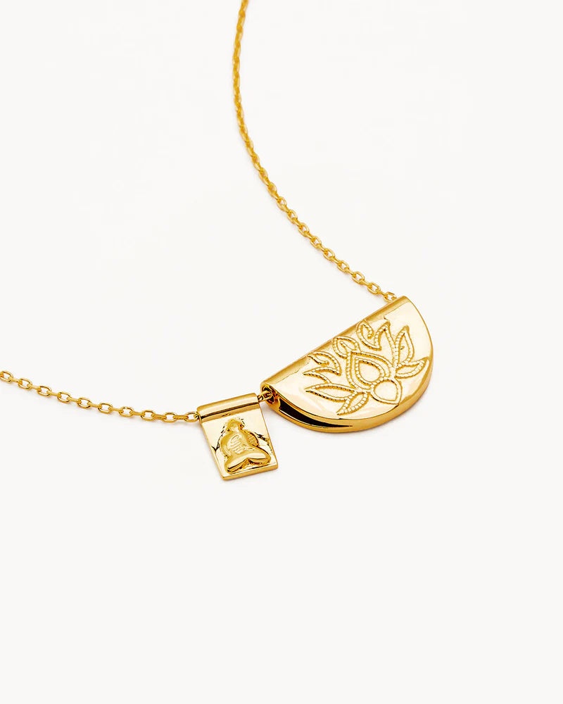 BY CHARLOTTE | LOTUS &amp; LITTLE BUDDAH NECKLACE