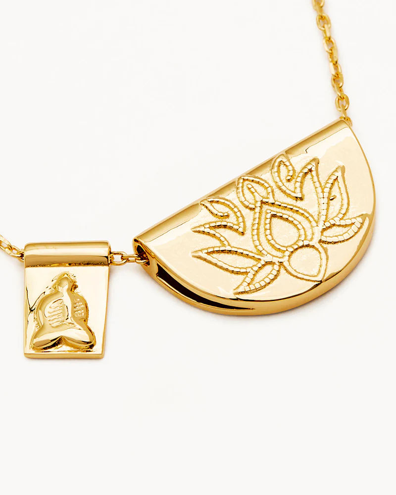 BY CHARLOTTE | LOTUS &amp; LITTLE BUDDAH NECKLACE