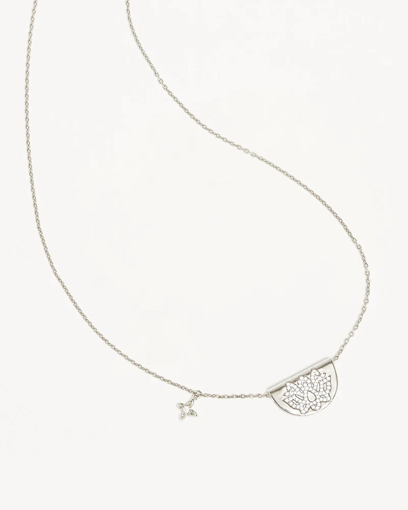 BY CHARLOTTE | LIVE IN LIGHT LOTUS NECKLACE - SILVER