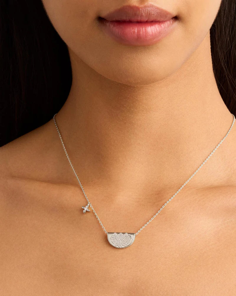 BY CHARLOTTE | LIVE IN LIGHT LOTUS NECKLACE - SILVER