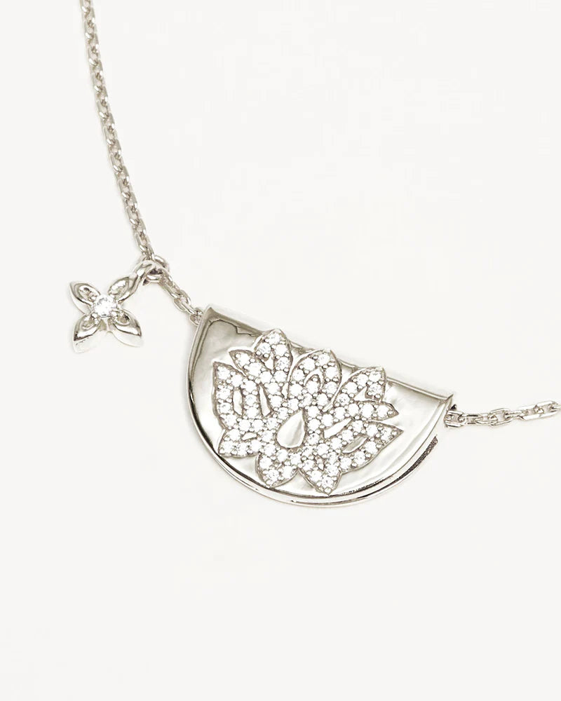 BY CHARLOTTE | LIVE IN LIGHT LOTUS NECKLACE - SILVER