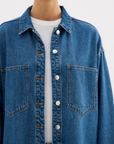 NUDE LUCY | ORGANIC DENIM OVERSHIRT - ROYAL BLUE