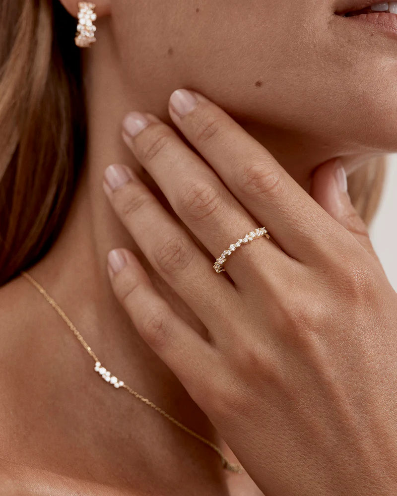 BY CHARLOTTE | CRYSTAL DUST FINE RING GOLD - SIZE 8