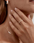 BY CHARLOTTE | CRYSTAL DUST FINE RING GOLD - SIZE 8