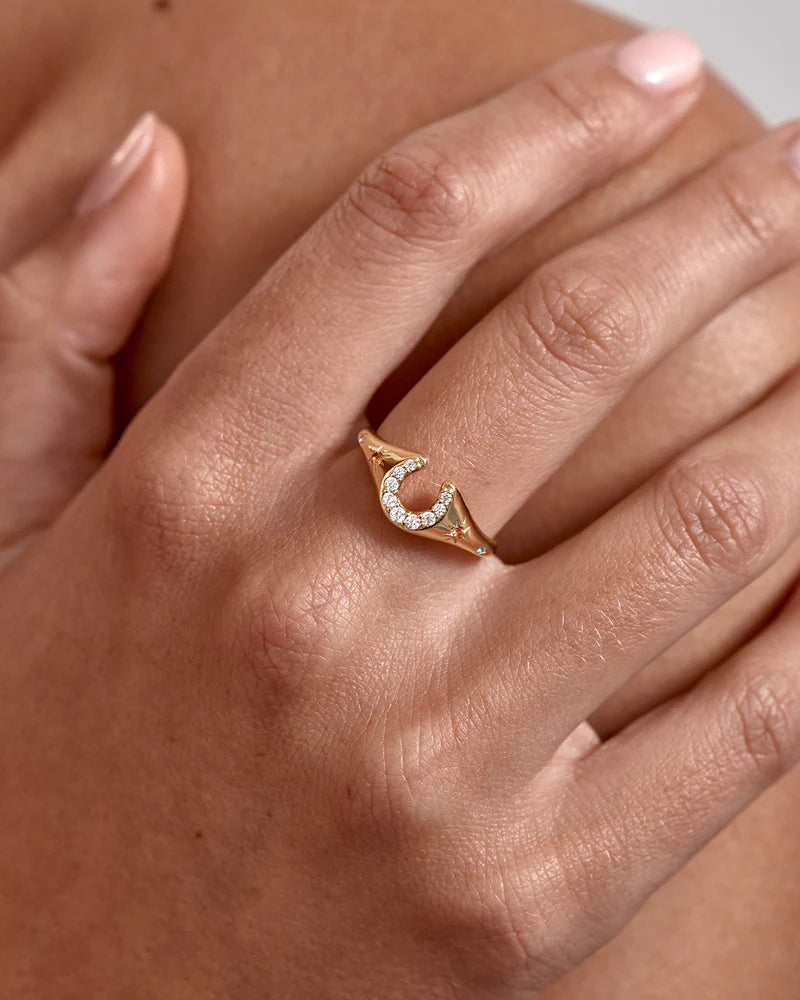 BY CHARLOTTE | LUCKY HORSESHOE RING - 8