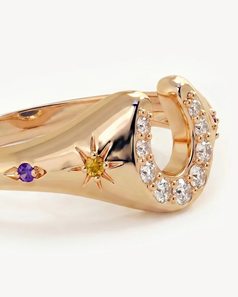 BY CHARLOTTE | LUCKY HORSESHOE RING - 8