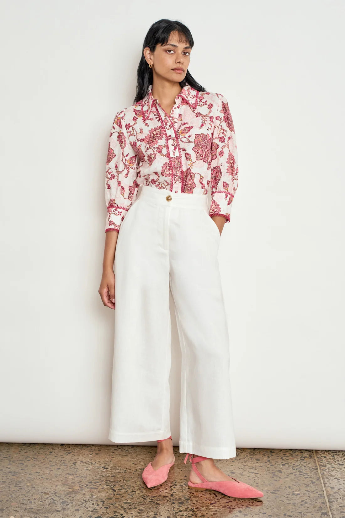 ZOE KRATZMANN | SERENADE TOP - ROSE PAISLEY
