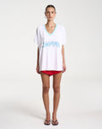 SUMMI SUMMI | SUMMI TEE - WHITE/ AQUA