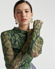 SUMMI SUMMI | MESH LS ROUCHED SKIVVY - VIPER