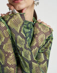 SUMMI SUMMI | MESH LS ROUCHED SKIVVY - VIPER