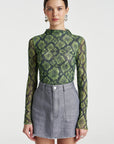 SUMMI SUMMI | MESH LS ROUCHED SKIVVY - VIPER