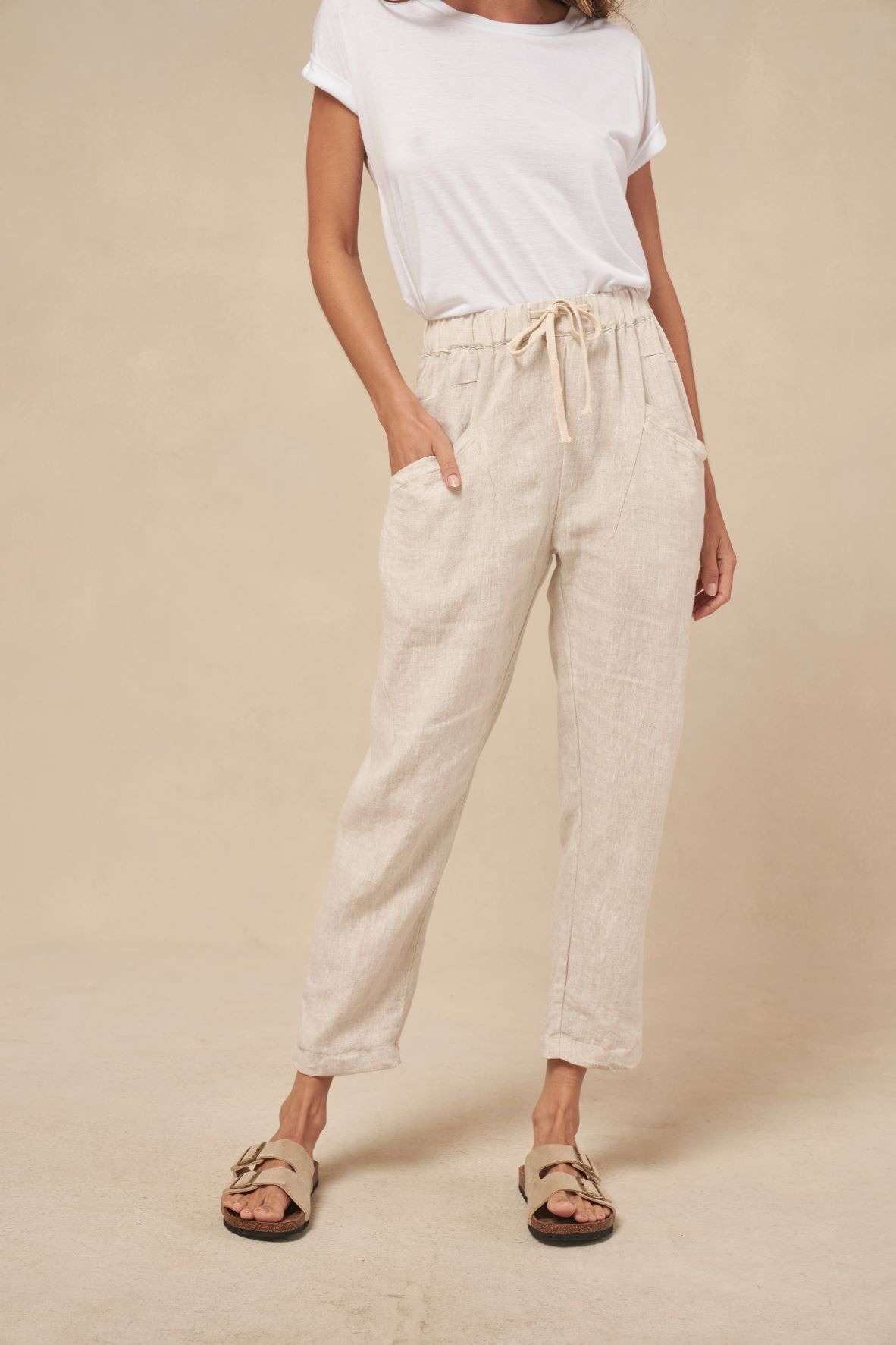 LITTLE LIES | LUXE LINEN PANT- NATURAL