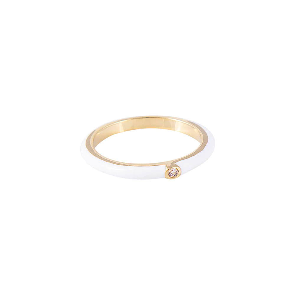 FAIRLEY | COCONUT ENAMEL STACKER RING