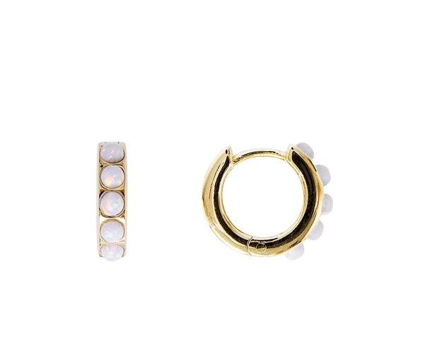 FAIRLEY | IVORY OPAL CRYSTAL HUGGIES